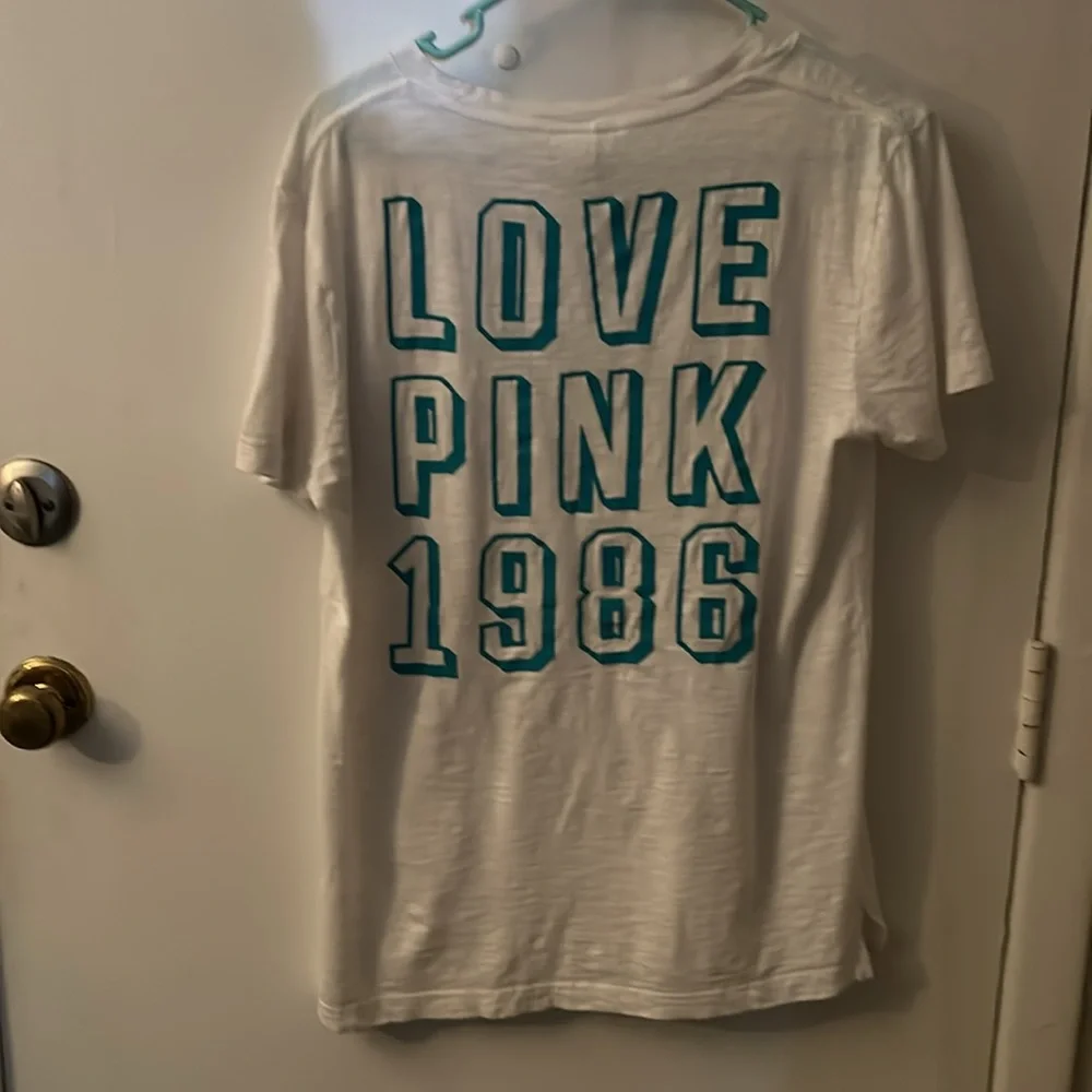 PINK Victoria Secret Short Sleeve Campus T-Shirt S Cozycore Preppy Casual Comfy - Picture 4 of 8